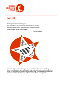 Das Titelblatt des Leitbilds der Astrid Lindgren Schule